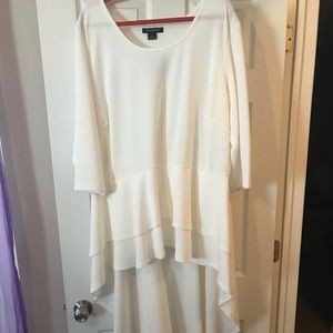NWT Cream Dramatic HiLo Peplum Blouse